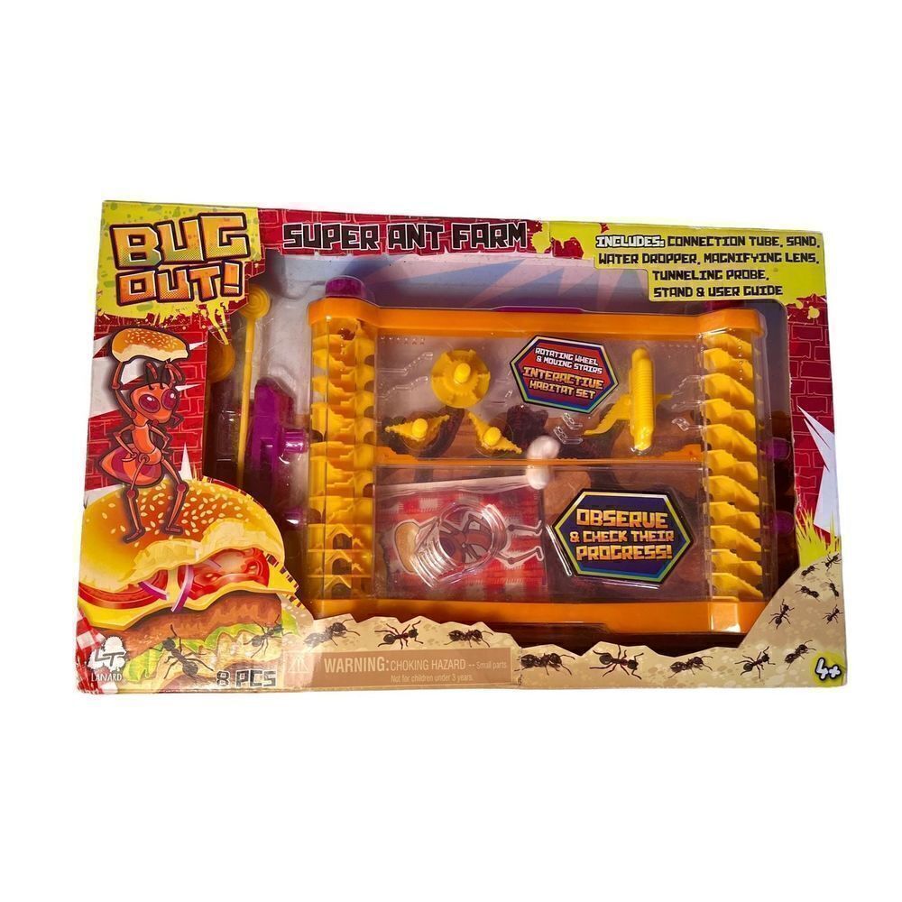Bug Out! Super Ant Farm. 8-piece Set manufactured by Lanard Toys Ltd. NEW